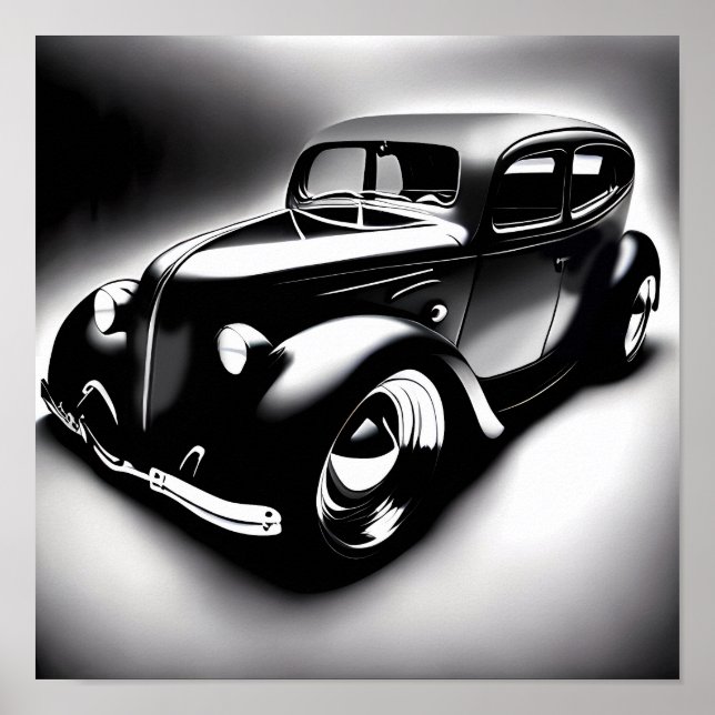 Classic Hot Rod / b&w / Poster (Devant)