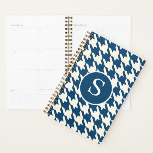 Classic Houndstooth Encore Monogramme bleu et blan