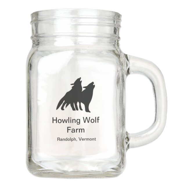 Classic Howling Wolf Mason Jar Einmachglas (Vorderseite)