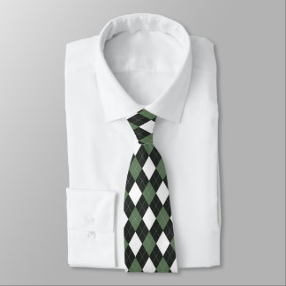 Classic Hunter Green and white Argyle Pattern Krawatte