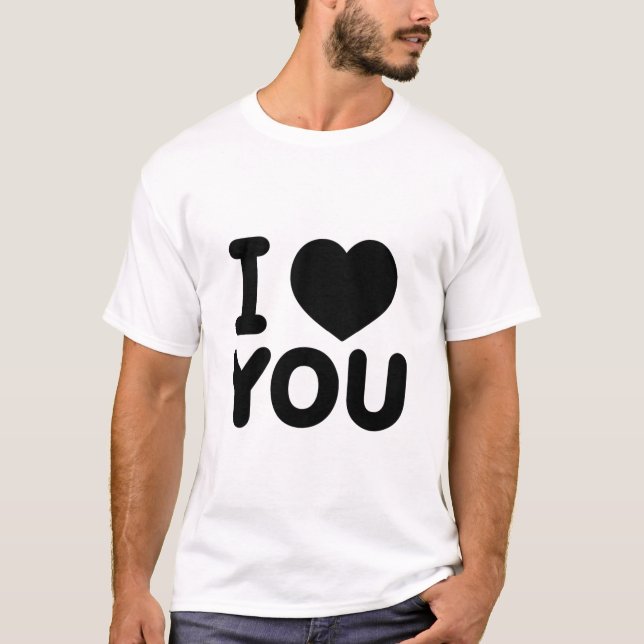 Classic "I Love You" Heart T-Shirt (Vorderseite)