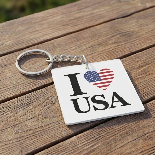 Classic "I ❤️ USA" Porte - clé de déclaration (Love for USA.)