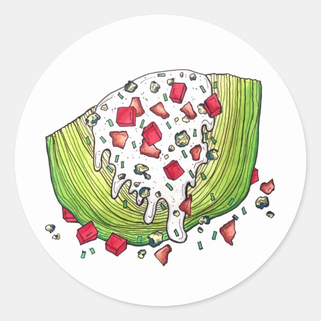 Classic Iceberg Lettuce Wedge Salad Food Feinschme Runder Aufkleber (Vorderseite)