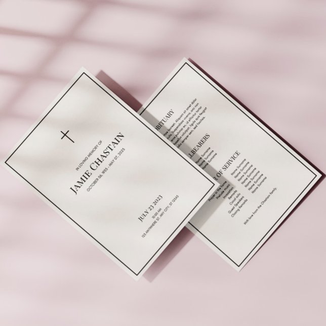 Classic In Loving Memory Funeral Order of Service Programm (Von Creator hochgeladen)