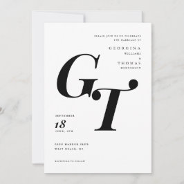 Classic Initials | Schwarz-Weiß-Hochzeit