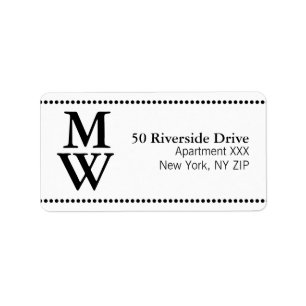 Classic Initials Stylish Address Labels (Custom) Adressaufkleber