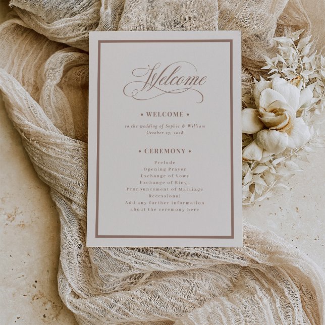 Classic Ivory and Taupe | Luxe Neutral Wedding Programm (Von Creator hochgeladen)