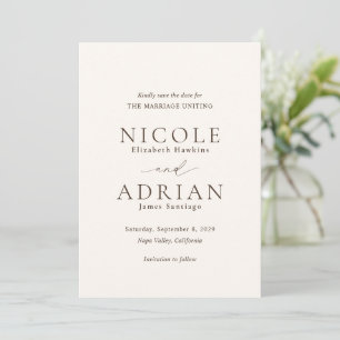 Classic Ivory Foto Elegante Hochzeit Save The Date