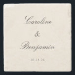 Classic Ivory Script Elegant Wedding Individuelle  Steinuntersetzer<br><div class="desc">Stilvolle formale Klassische Schrift Elegante Hochzeit Einladung Custom Stone Untersetzer in Elfenbeincreme</div>