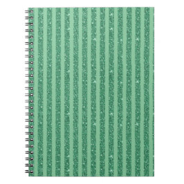 Classic Jade Green Glitter Style Vertical Stripes Notizblock