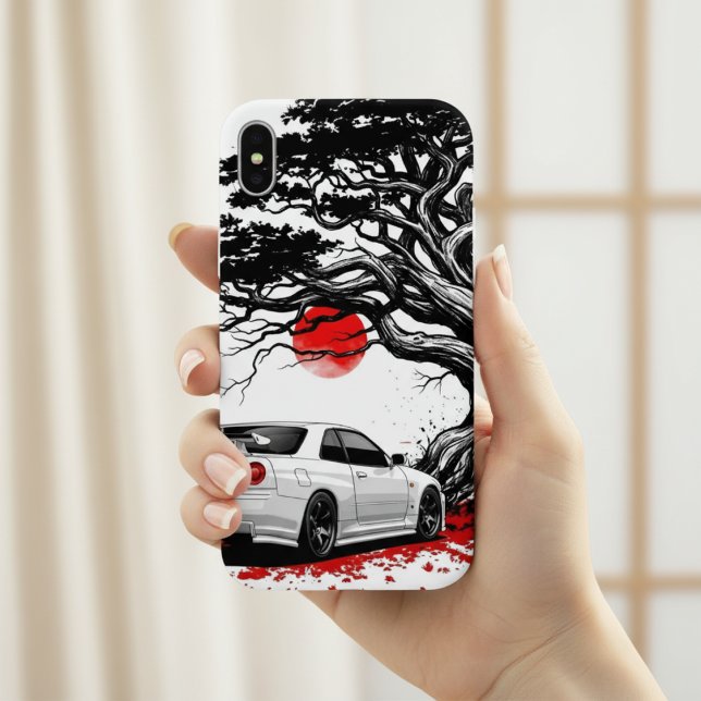 Classic Japanese Rising Sun Art Painting White JDM iPhone 15 Hülle (Von Creator hochgeladen)