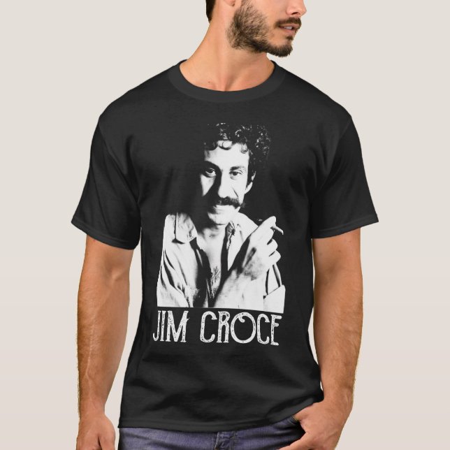 Classic Jim Croce - White Stencil T-Shirt (Vorderseite)