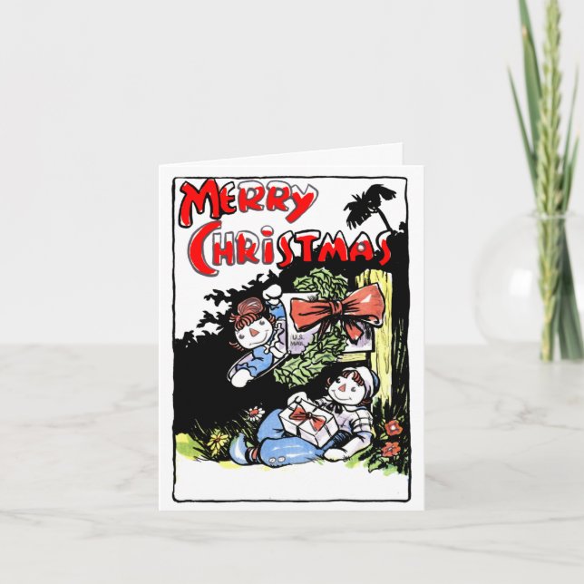 Classic Johnny Gruelle Carte de Noël (Devant)