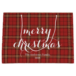 Classic Kariert Merry Christmas Festival - Große Geschenktüte