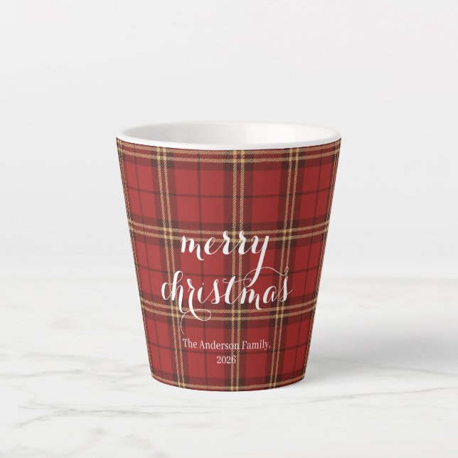 Classic Kariert Merry Christmas Festival - Milchtasse (Vorderseite)