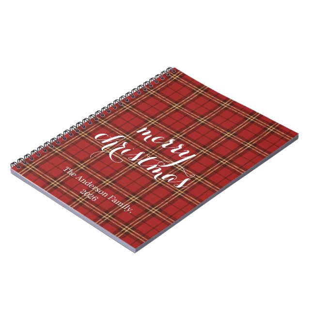 Classic Kariert Merry Christmas Festival - Notizblock (Linke Seite)