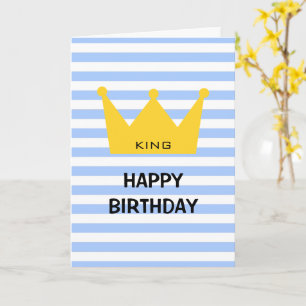 Classic King Happy Birthday Yellow Crown Custom Ca Karte