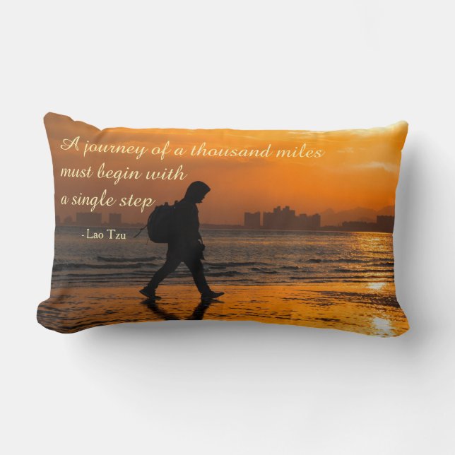 Classic Lao Tzu Journey Quote Lendenkissen (Vorderseite)