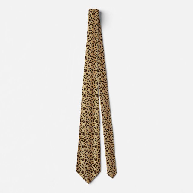 Classic Leopard Print Pattern Krawatte (Vorderseite)