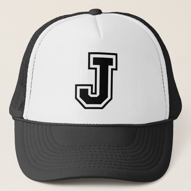 Classic Letter "J" Trucker Hat Truckerkappe (Vorderseite)