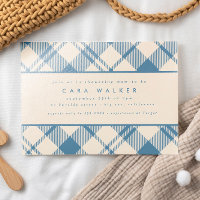 Classic Light Blue Beige Kariert Boy Baby Dusche