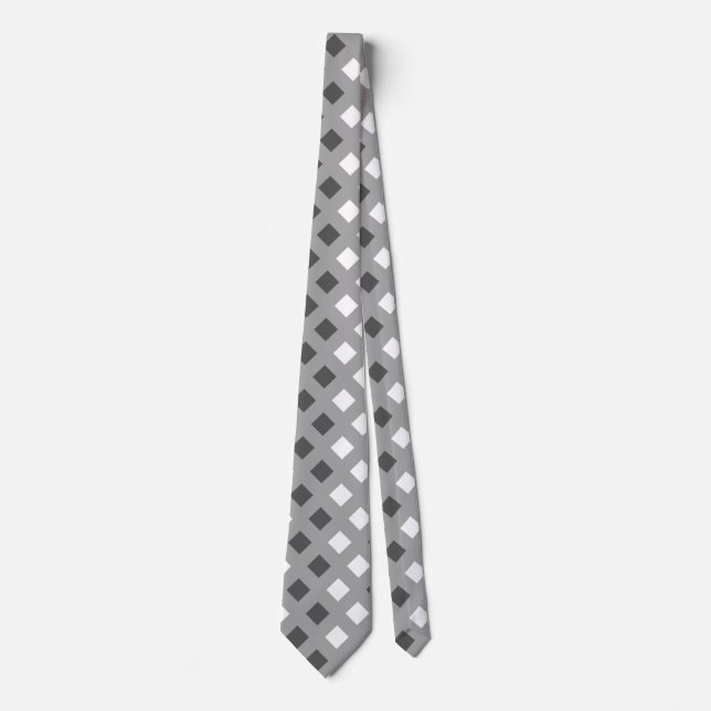 Classic Light Gray Kariert Unisex Neck Tie Krawatte (Vorderseite)