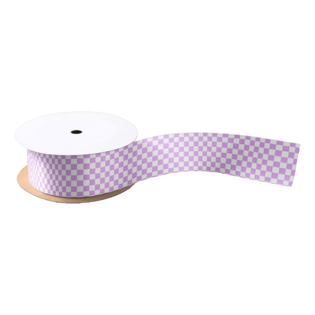 Classic light lavender checkerboard  satinband (Spule)