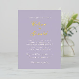 Classic Lilac Elegant Wedding Folieneinladung