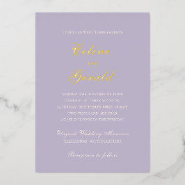 Classic Lilac Elegant Wedding Folieneinladung