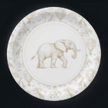Classic Little Wild One Baby Shower Toile Pappteller<br><div class="desc">Feiern Sie die Ankunft eines kleinen Abenteurers mit unseren charmanten Baby-Duschpapier-Tellern. Dieses klassische Design vereint Eleganz mit einer spielerischen Touch und bietet einen zeitlosen, bräunlichen Hintergrund mit kuscheligen Elefanten, Giraffen, Savannen und schwimmenden Heißluftballons. Der raffinierte und dennoch unterhaltsame Schriftart verleiht dem Ganzen das passende Detail und schafft so den Ton...</div>