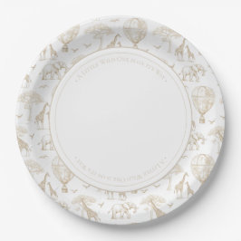 Classic Little Wild One Baby Shower Toile Pappteller