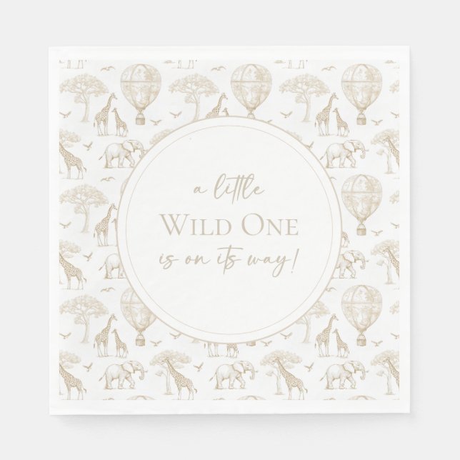 Classic Little Wild One Baby Shower Toile Serviette (Vorderseite)