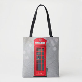 Classic London Red Phone Booth with Name  Tasche