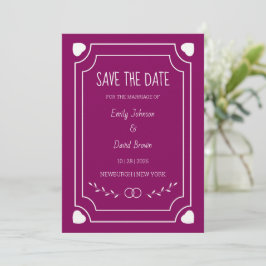 Classic Love Rings Hört Pflanze Save the Date Einladung