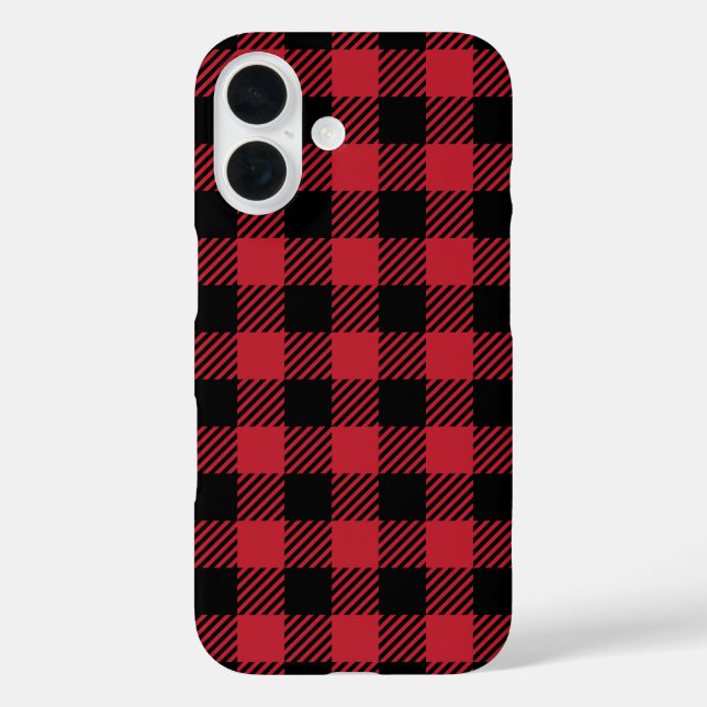 Classic Lumberjack Check Pattern iPhone 16 Hülle (Rückseite)
