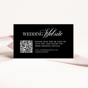 Classic Luxe Black   QR-Code für Hochzeitsseiten Begleitkarte