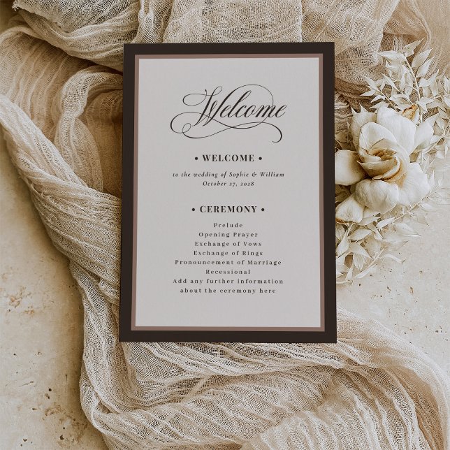 Classic Luxe | Brown Neutral Wedding Programm (Von Creator hochgeladen)