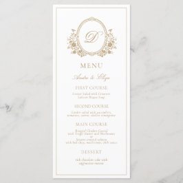Classic Luxe Crest Monogram Menu Mariage