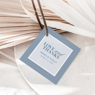 Classic Luxe Dusty Blue Hochzeit Danke Geschenkanhänger