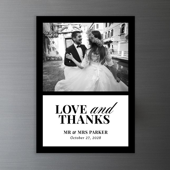 Classic Luxe | Elegant Wedding Foto Vielen Dank Magneteinladung (Von Creator hochgeladen)