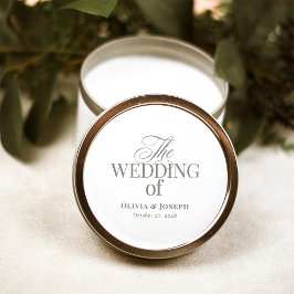 Classic Luxe Elegant White and Sage Green Wedding Runder Aufkleber