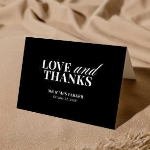 Classic Luxe   Elegante Black Wedding Dankeskarte