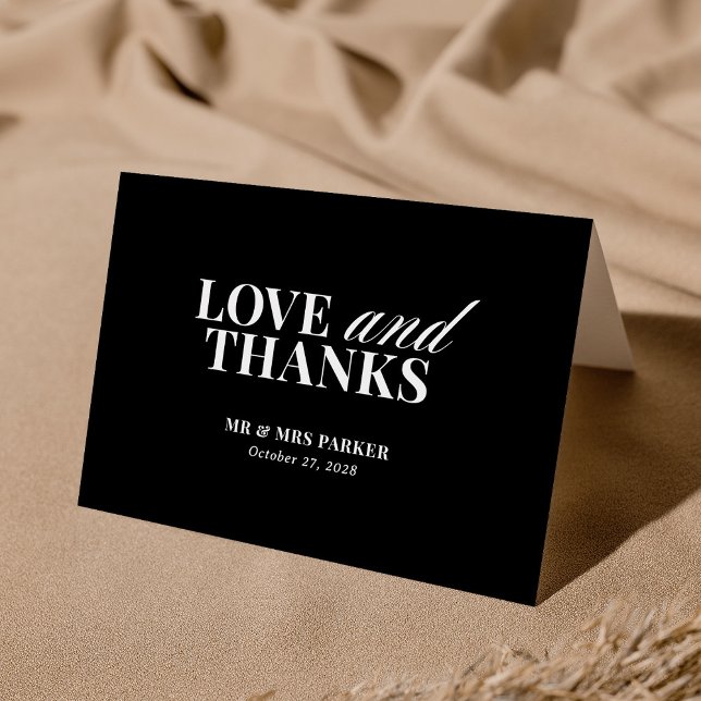 Classic Luxe | Elegante Black Wedding Dankeskarte (Von Creator hochgeladen)