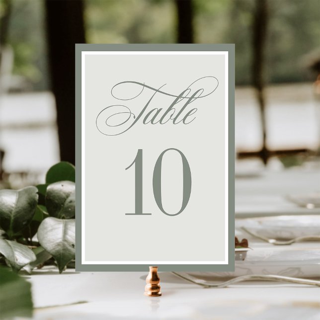 Classic Luxe | Elegante Sage Green Wedding Tischnummer (Von Creator hochgeladen)