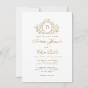 Classic Luxe Gold Monogram Faire-part de mariage