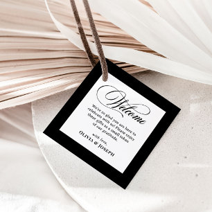 Classic Luxe Hochzeits-Willkommensgeschenktüte o Geschenkanhänger
