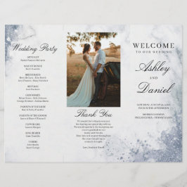 Classic Luxe Marble Trifold Wedding Program Flyer