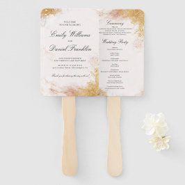 Classic Luxe Marble Wedding Program Fan Fächer