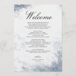 Classic Luxe Marble Wedding Welcome Itinerary Programm