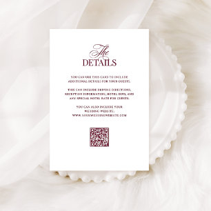 Classic Luxe QR-Code Hochzeitsgastdetails Begleitkarte